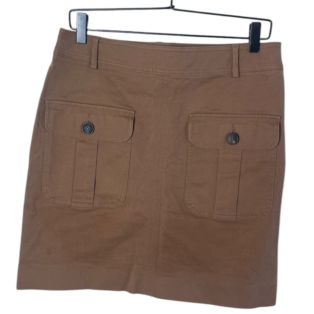 Boden Women’s Sz 8 Ella A-Line Skirt Twill Front Pockets Brown Tan